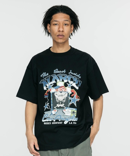 XLARGE(エクストララージ)の「THE BEAST INSIDE S/S TEE(Tシャツ/カットソー・メンズ・ブラック/ホワイト/パープル・XL/M/S/L)」の8枚目の写真