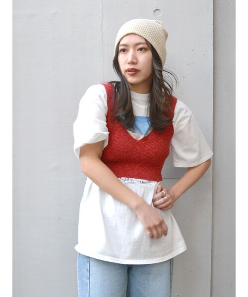 Ungrid（アングリッド）の「スラブニットビスチェ（ベスト・レディース・ブラック/レッド/アイボリー・FREE）」の17枚目の写真