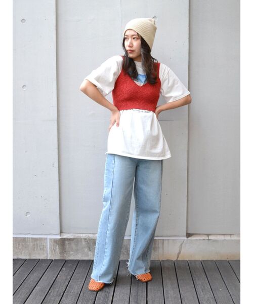 Ungrid（アングリッド）の「スラブニットビスチェ（ベスト・レディース・ブラック/レッド/アイボリー・FREE）」の15枚目の写真