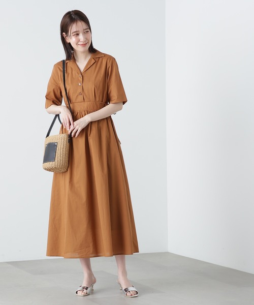 N.（N. Natural Beauty Basic）（エヌエヌナチュラルビューティーベーシック）の「【S Size Line】◆コットンボイル開襟シャツワンピース（シャツワンピース・レディース・チョコ/ブラック/ブルー・SMALL/MEDIUM）」の15枚目の写真