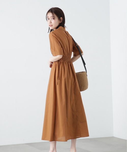 N.（N. Natural Beauty Basic）（エヌエヌナチュラルビューティーベーシック）の「【S Size Line】◆コットンボイル開襟シャツワンピース（シャツワンピース・レディース・チョコ/ブラック/ブルー・SMALL/MEDIUM）」の6枚目の写真