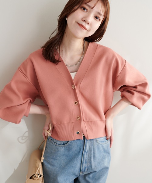 natural couture（ナチュラルクチュール）の「プチプラハトメバー釦カーディガン（カーディガン/ボレロ・レディース・イエロー系その他/オレンジ/ブルー/グレイッシュベージュ/ブラック・FREE）」の15枚目の写真