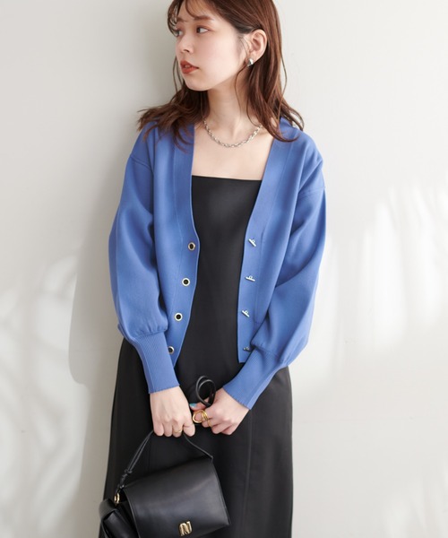 natural couture（ナチュラルクチュール）の「プチプラハトメバー釦カーディガン（カーディガン/ボレロ・レディース・イエロー系その他/オレンジ/ブルー/グレイッシュベージュ/ブラック・FREE）」の11枚目の写真