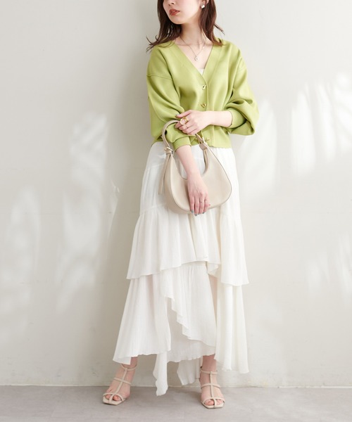 natural couture（ナチュラルクチュール）の「プチプラハトメバー釦カーディガン（カーディガン/ボレロ・レディース・イエロー系その他/オレンジ/ブルー/グレイッシュベージュ/ブラック・FREE）」の14枚目の写真