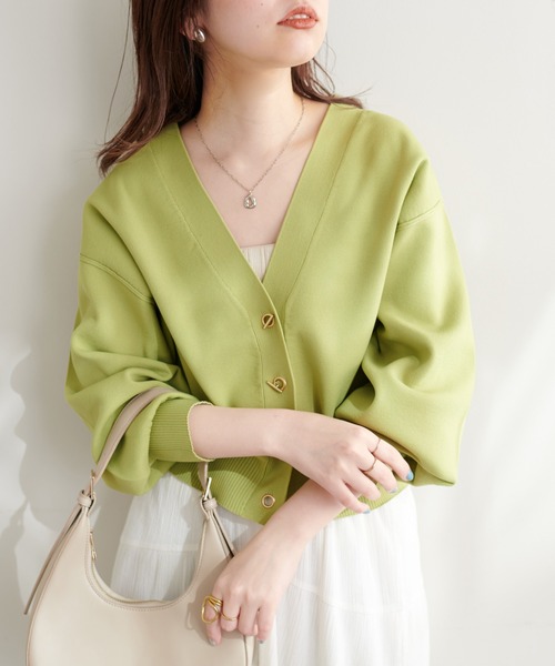 natural couture（ナチュラルクチュール）の「プチプラハトメバー釦カーディガン（カーディガン/ボレロ・レディース・イエロー系その他/オレンジ/ブルー/グレイッシュベージュ/ブラック・FREE）」の9枚目の写真