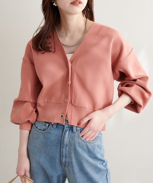natural couture（ナチュラルクチュール）の「プチプラハトメバー釦カーディガン（カーディガン/ボレロ・レディース・イエロー系その他/オレンジ/ブルー/グレイッシュベージュ/ブラック・FREE）」の17枚目の写真