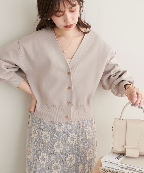 natural couture（ナチュラルクチュール）の「プチプラハトメバー釦カーディガン（カーディガン/ボレロ・レディース・イエロー系その他/オレンジ/ブルー/グレイッシュベージュ/ブラック・FREE）」の18枚目の写真