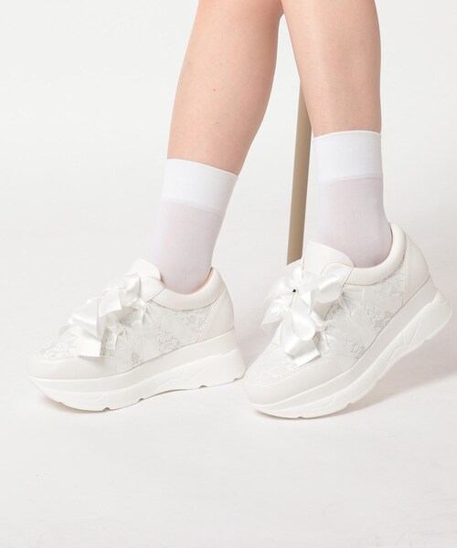 cs T&P（シーエスティーアンドピー）の「厚底リボンスニーカー（スニーカー・レディース・ブラック系8/ネイビー系6/ホワイト系9・S/M/L/LL）」の17枚目の写真