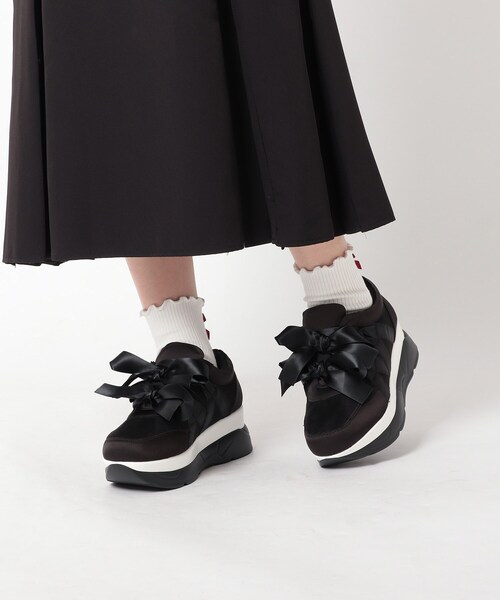 cs T&P（シーエスティーアンドピー）の「厚底リボンスニーカー（スニーカー・レディース・ブラック系8/ネイビー系6/ホワイト系9・S/M/L/LL）」の3枚目の写真