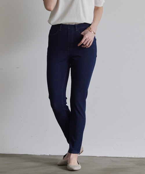 for/c(フォーシー)の「ストレッチデニムパンツ【サスティナブル】(デニムパンツ・レディース・サックスブルー/ネイビー/ホワイト/ブルー/ブラック・M/L/LL/S)」の1枚目の写真