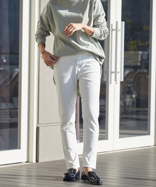 for/c(フォーシー)の「ストレッチデニムパンツ【サスティナブル】(デニムパンツ・レディース・サックスブルー/ネイビー/ホワイト/ブルー/ブラック・M/L/LL/S)」の6枚目の写真