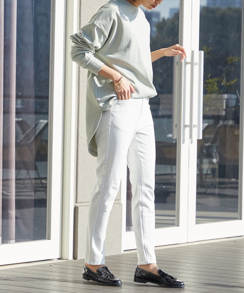 for/c(フォーシー)の「ストレッチデニムパンツ【サスティナブル】(デニムパンツ・レディース・サックスブルー/ネイビー/ホワイト/ブルー/ブラック・M/L/LL/S)」の8枚目の写真