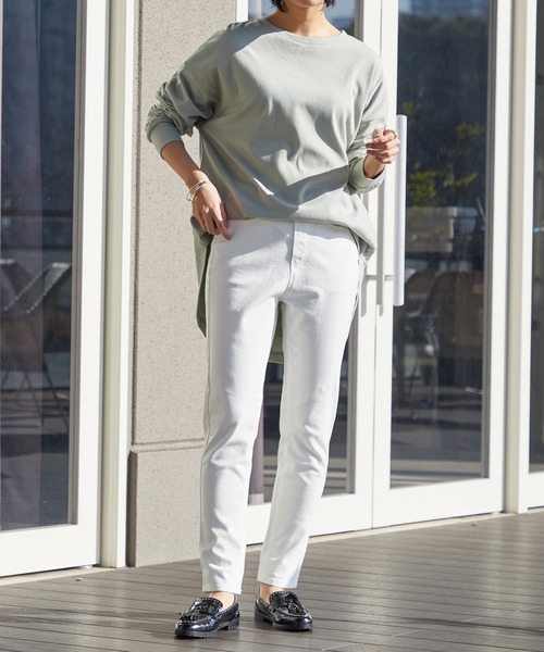 for/c(フォーシー)の「ストレッチデニムパンツ【サスティナブル】(デニムパンツ・レディース・サックスブルー/ネイビー/ホワイト/ブルー/ブラック・M/L/LL/S)」の7枚目の写真