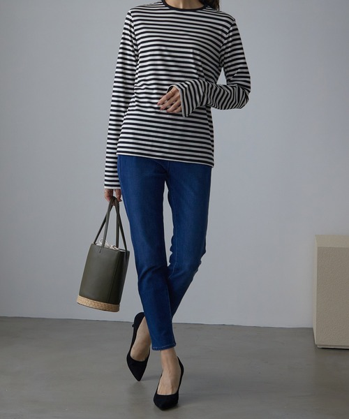 for/c(フォーシー)の「ストレッチデニムパンツ【サスティナブル】(デニムパンツ・レディース・サックスブルー/ネイビー/ホワイト/ブルー/ブラック・M/L/LL/S)」の15枚目の写真