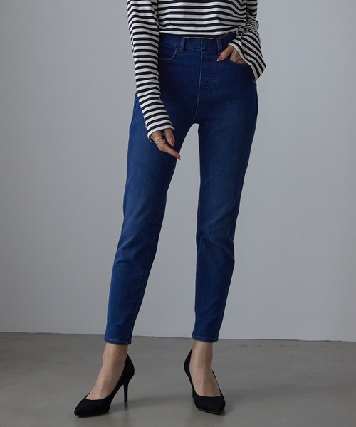 for/c(フォーシー)の「ストレッチデニムパンツ【サスティナブル】(デニムパンツ・レディース・サックスブルー/ネイビー/ホワイト/ブルー/ブラック・M/L/LL/S)」の16枚目の写真