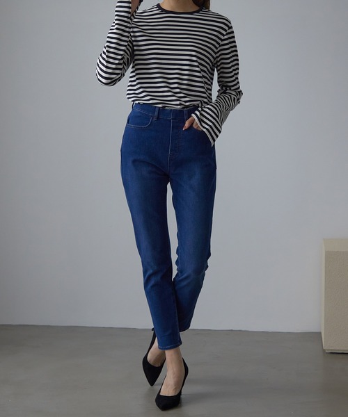 for/c(フォーシー)の「ストレッチデニムパンツ【サスティナブル】(デニムパンツ・レディース・サックスブルー/ネイビー/ホワイト/ブルー/ブラック・M/L/LL/S)」の17枚目の写真