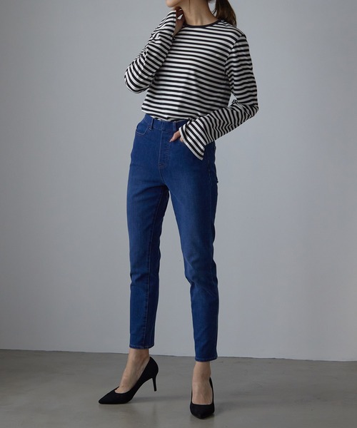 for/c(フォーシー)の「ストレッチデニムパンツ【サスティナブル】(デニムパンツ・レディース・サックスブルー/ネイビー/ホワイト/ブルー/ブラック・M/L/LL/S)」の18枚目の写真
