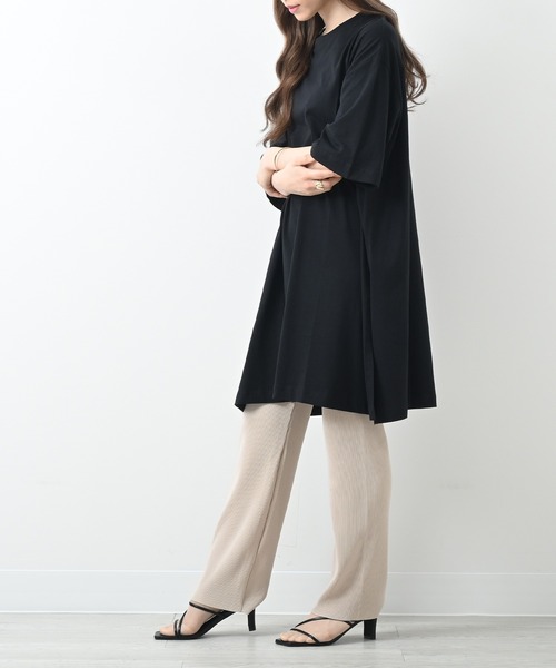 Felt-Maglietta(フェルトマリエッタ)の「サイドスリットコットンチュニックワンピ(Tシャツ/カットソー・レディース・ホワイト/グレー/ブラック/ライトベージュ・M-L/LL~3L/4L~5L)」の17枚目の写真