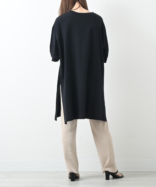 Felt-Maglietta(フェルトマリエッタ)の「サイドスリットコットンチュニックワンピ(Tシャツ/カットソー・レディース・ホワイト/グレー/ブラック/ライトベージュ・M-L/LL~3L/4L~5L)」の19枚目の写真