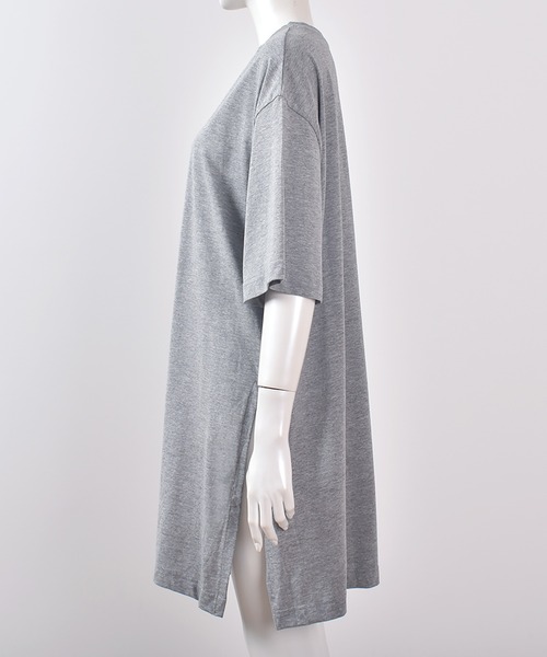 Felt-Maglietta(フェルトマリエッタ)の「サイドスリットコットンチュニックワンピ(Tシャツ/カットソー・レディース・ホワイト/グレー/ブラック/ライトベージュ・M-L/LL~3L/4L~5L)」の7枚目の写真