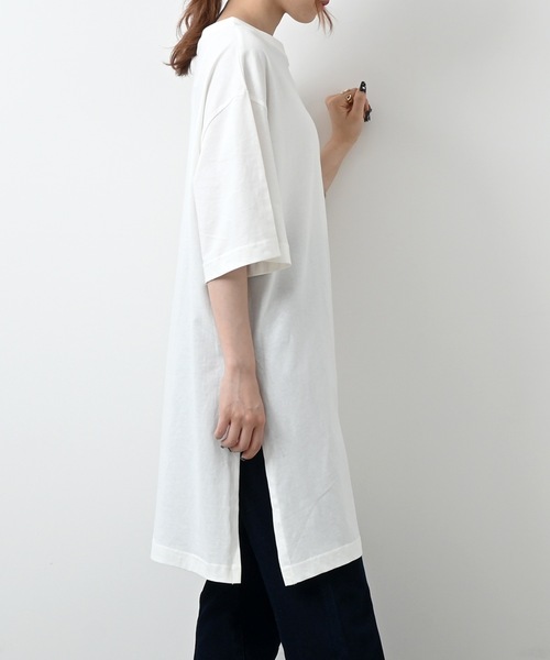 Felt-Maglietta(フェルトマリエッタ)の「サイドスリットコットンチュニックワンピ(Tシャツ/カットソー・レディース・ホワイト/グレー/ブラック/ライトベージュ・M-L/LL~3L/4L~5L)」の22枚目の写真