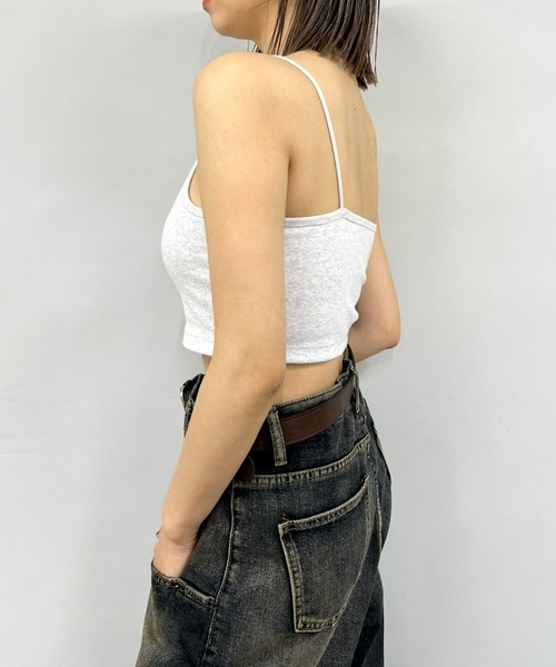 WHO'S WHO gallery(フーズフーギャラリー)の「ショートリブキャミ(キャミソール・レディース・オフホワイト/グレー/ブラック/ライトグレー・FREE)」の8枚目の写真