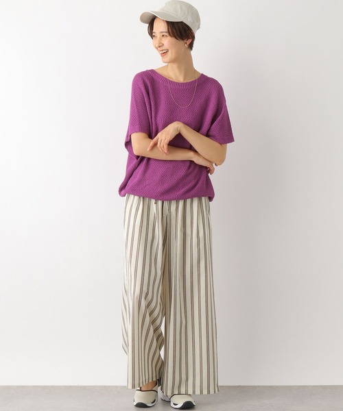 LEPSIM（レプシィム）の「5ゲージカノコ5分袖ニット　163583（その他トップス・レディース・キナリ/パープル/ブラウン/ブラック・FREE）」の14枚目の写真