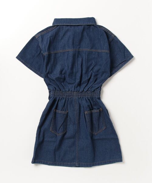 gossip!ロサンゼルス(ゴシップロサンゼルス)の「ウエストマーク半袖デニムミニワンピース(ワンピース・レディース・ライトブルー/ブルー/イエロー/ピンク・M/S/L)」の5枚目の写真