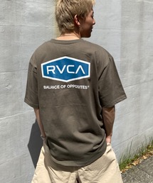 【ムラサキスポーツ別注】RVCA/ルーカ バックプリントTシャツ クルーネック半袖Tee/オーバーサイズ サークルロゴTee BD041-P32