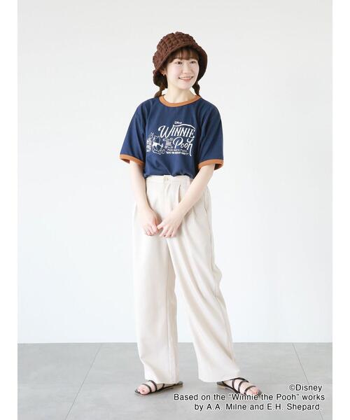 ehka sopo（エヘカソポ）の「【Disney】くまのプーさん/リンガーTシャツ（Tシャツ/カットソー・レディース・オフホワイト/キナリ/ネイビー・ﾌﾘ-）」の14枚目の写真