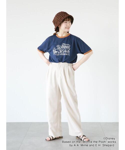 ehka sopo（エヘカソポ）の「【Disney】くまのプーさん/リンガーTシャツ（Tシャツ/カットソー・レディース・オフホワイト/キナリ/ネイビー・ﾌﾘ-）」の16枚目の写真