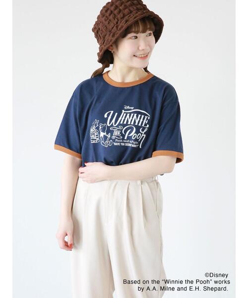 ehka sopo（エヘカソポ）の「【Disney】くまのプーさん/リンガーTシャツ（Tシャツ/カットソー・レディース・オフホワイト/キナリ/ネイビー・ﾌﾘ-）」の19枚目の写真
