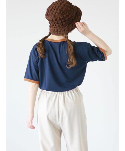 ehka sopo（エヘカソポ）の「【Disney】くまのプーさん/リンガーTシャツ（Tシャツ/カットソー・レディース・オフホワイト/キナリ/ネイビー・ﾌﾘ-）」の21枚目の写真