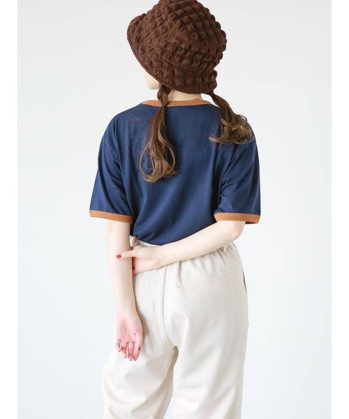 ehka sopo（エヘカソポ）の「【Disney】くまのプーさん/リンガーTシャツ（Tシャツ/カットソー・レディース・オフホワイト/キナリ/ネイビー・ﾌﾘ-）」の22枚目の写真