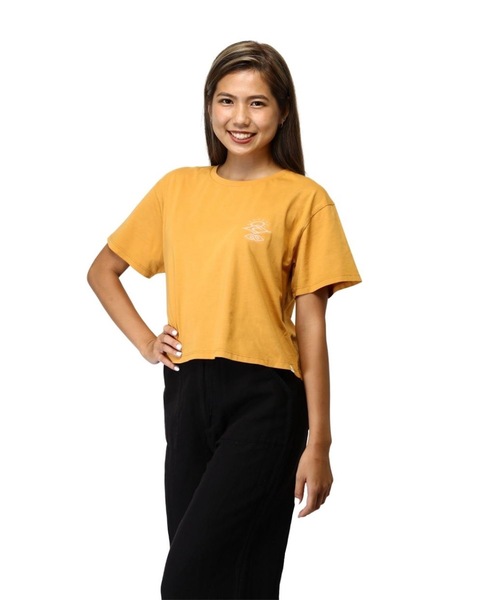 rip curl(リップカール)の「【RIPCURL(リップカール)】SEARCH ICON CROP TEE レディースクロップ丈半袖Tシャツ(Tシャツ/カットソー・レディース・ネイビー/ゴールド/グリーン・MEDIUM/SMALL/X-SMALL)」の4枚目の写真