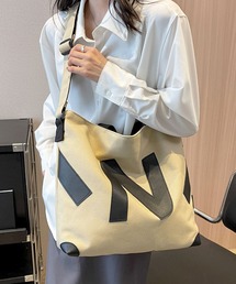 florist | 【A4収納可】【2WAY/ユニセックス】イニシャルデザインの配色キャンバストートバッグ/ショルダーバッグ(トートバッグ)