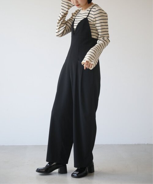 RAY CASSIN（レイカズン）の「高見え、スタイルアップが叶う1枚。タックポケットロンパース（サロペット/オーバーオール・レディース・キナリ/ブラウン/ブラック・FREE）」の13枚目の写真