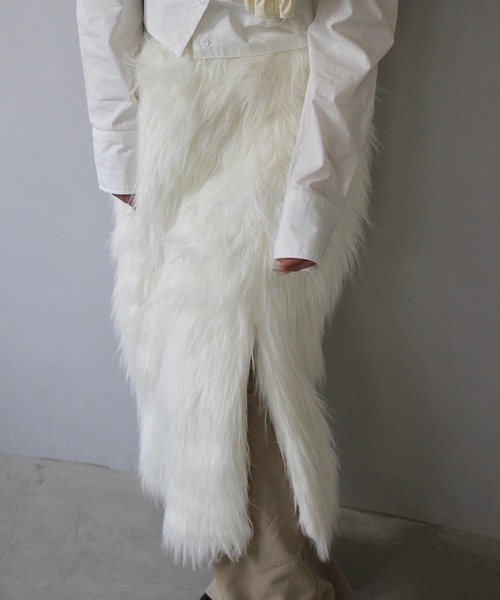 SANSeLF（サンセルフ）の「fur middle skirt【SANSeLF】sew23a025（スカート・レディース・ホワイト系その他・FREE）」の7枚目の写真