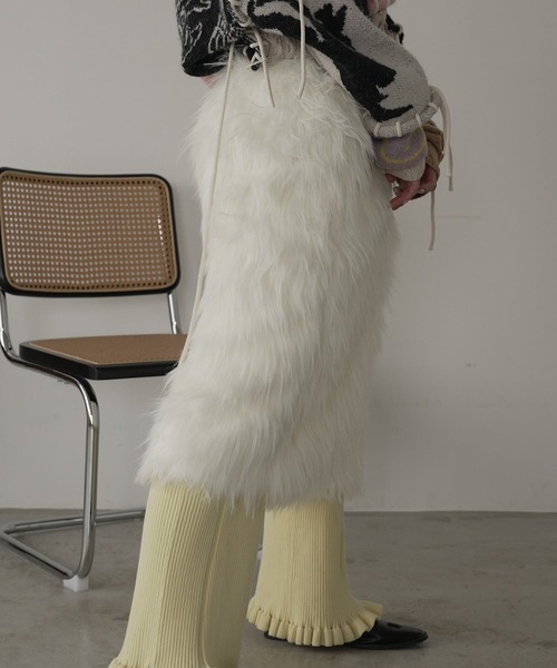 SANSeLF（サンセルフ）の「fur middle skirt【SANSeLF】sew23a025（スカート・レディース・ホワイト系その他・FREE）」の8枚目の写真