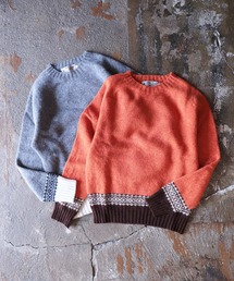 [ NOR' EASTERLY ] CREW HEM NORDIC / シェットランドウール ノルディックセーター