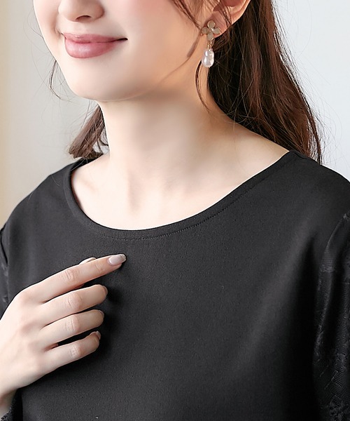 alotta（アロッタ）の「袖レース切替ブラウス（シャツ/ブラウス・レディース・ホワイト/ブラック・M/L/LL/3L）」の3枚目の写真