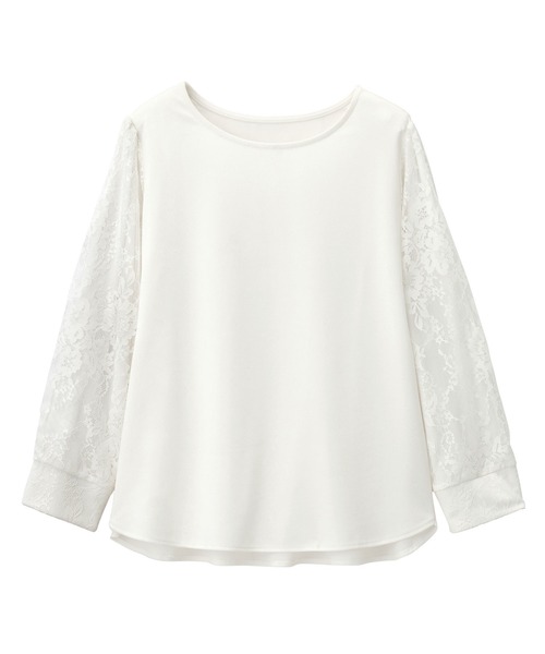 alotta（アロッタ）の「袖レース切替ブラウス（シャツ/ブラウス・レディース・ホワイト/ブラック・M/L/LL/3L）」の5枚目の写真