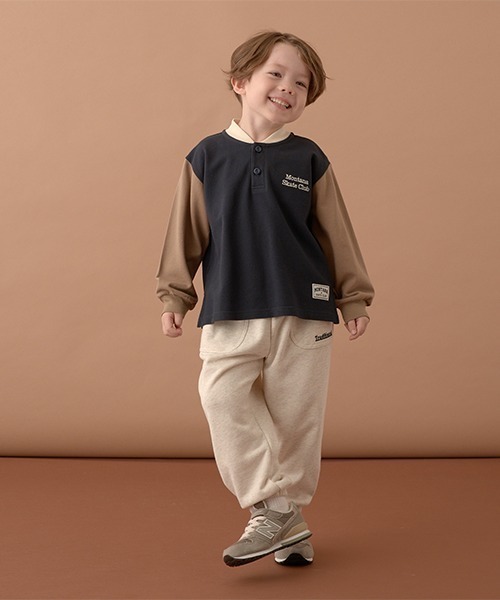 b・ROOM（ビールーム）の「スケーターラガーシャツ（Tシャツ/カットソー・キッズ・オートミール/ネイビー/モスグリーン・110cm/130cm/100cm/120cm/140cm/150cm）」の14枚目の写真