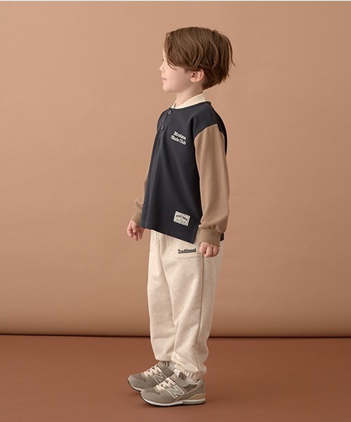 b・ROOM（ビールーム）の「スケーターラガーシャツ（Tシャツ/カットソー・キッズ・オートミール/ネイビー/モスグリーン・110cm/130cm/100cm/120cm/140cm/150cm）」の15枚目の写真