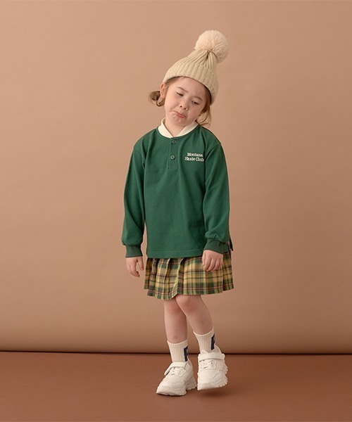 b・ROOM（ビールーム）の「スケーターラガーシャツ（Tシャツ/カットソー・キッズ・オートミール/ネイビー/モスグリーン・110cm/130cm/100cm/120cm/140cm/150cm）」の9枚目の写真