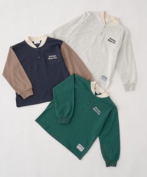 b・ROOM（ビールーム）の「スケーターラガーシャツ（Tシャツ/カットソー・キッズ・オートミール/ネイビー/モスグリーン・110cm/130cm/100cm/120cm/140cm/150cm）」の17枚目の写真