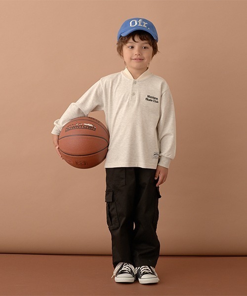 b・ROOM（ビールーム）の「スケーターラガーシャツ（Tシャツ/カットソー・キッズ・オートミール/ネイビー/モスグリーン・110cm/130cm/100cm/120cm/140cm/150cm）」の11枚目の写真