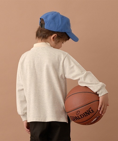 b・ROOM（ビールーム）の「スケーターラガーシャツ（Tシャツ/カットソー・キッズ・オートミール/ネイビー/モスグリーン・110cm/130cm/100cm/120cm/140cm/150cm）」の12枚目の写真