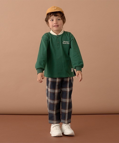 b・ROOM（ビールーム）の「スケーターラガーシャツ（Tシャツ/カットソー・キッズ・オートミール/ネイビー/モスグリーン・110cm/130cm/100cm/120cm/140cm/150cm）」の13枚目の写真