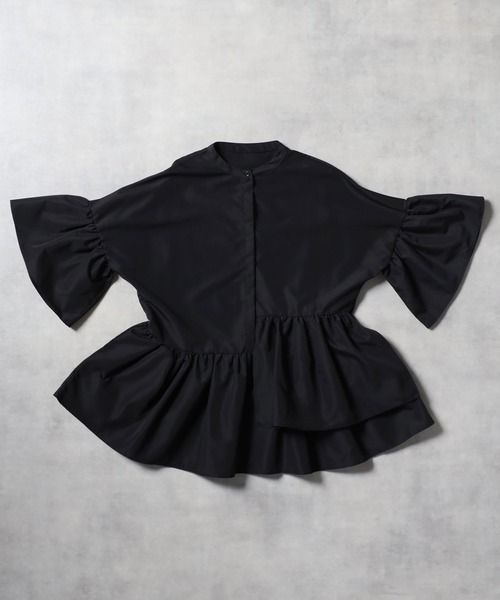 アシメフリルシャツ